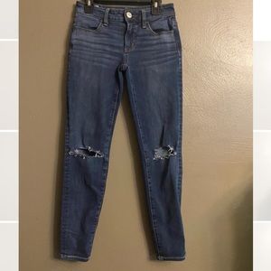 American eagle skinny ripped in the knees jeans